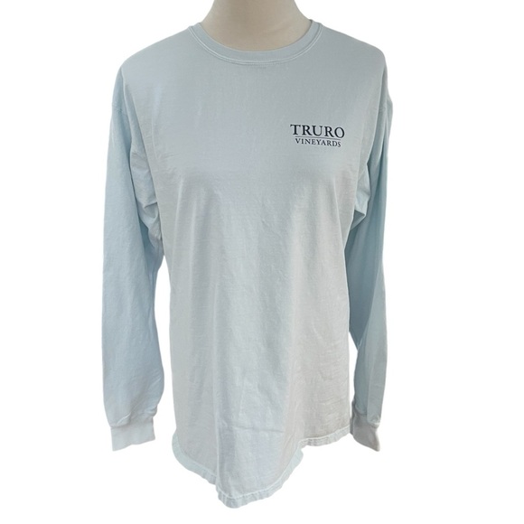 Comfort Wash Men’s Medium Light Blue Long Sleeve Tee Shirt Cotton Truro Vineyard - Picture 3 of 6